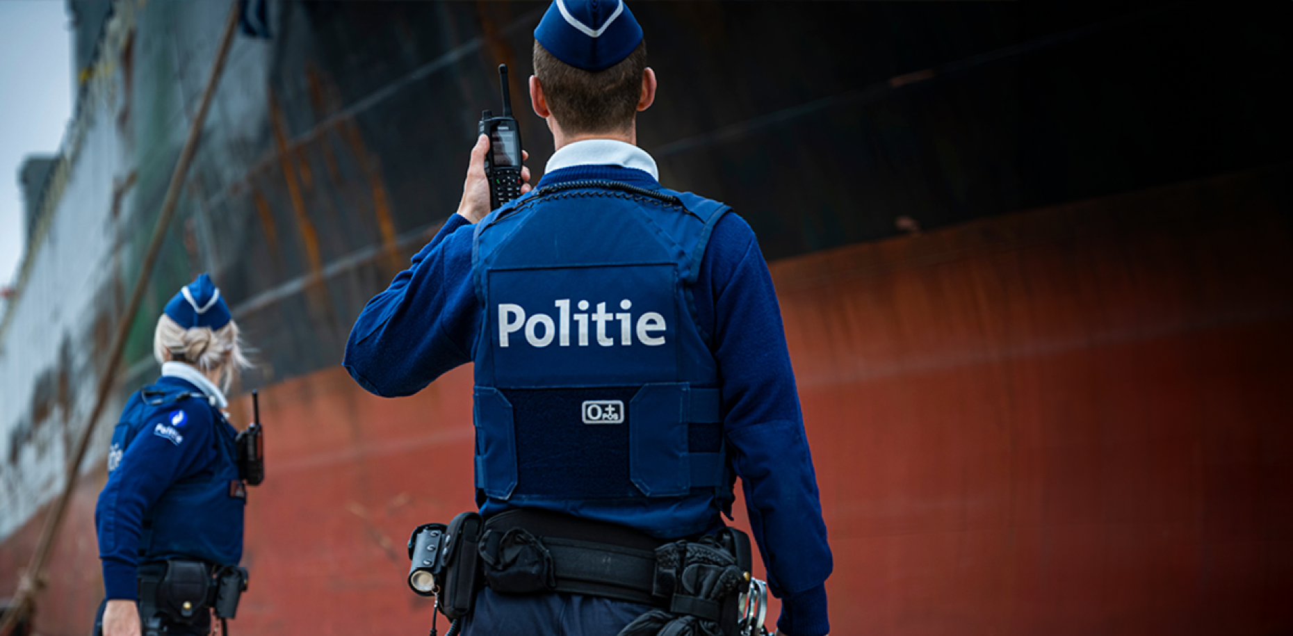 Beveiligingsagenten in haven van Antwerpen